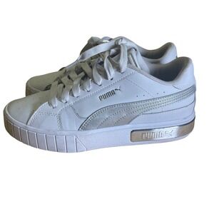 Puma Cali Dream Shoes Women's US 8.5 Metallic White Silver Sneakers